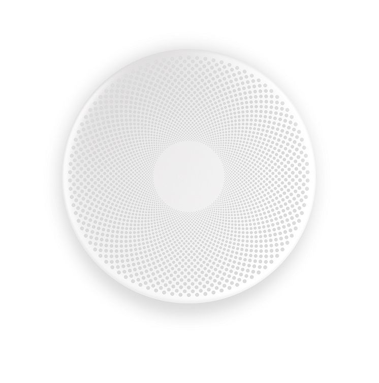 Weiße Glint Wandleuchte von Northern mit kreisförmigem Muster für indirekte Beleuchtung im modernen Design.